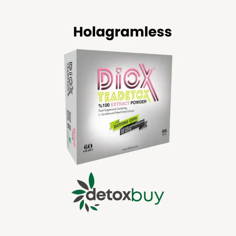 Diox Detox Tea Holagramless – A powerful blend with guarana, L-carnitine & green tea to boost metabolism, aid digestion, and support detoxification.