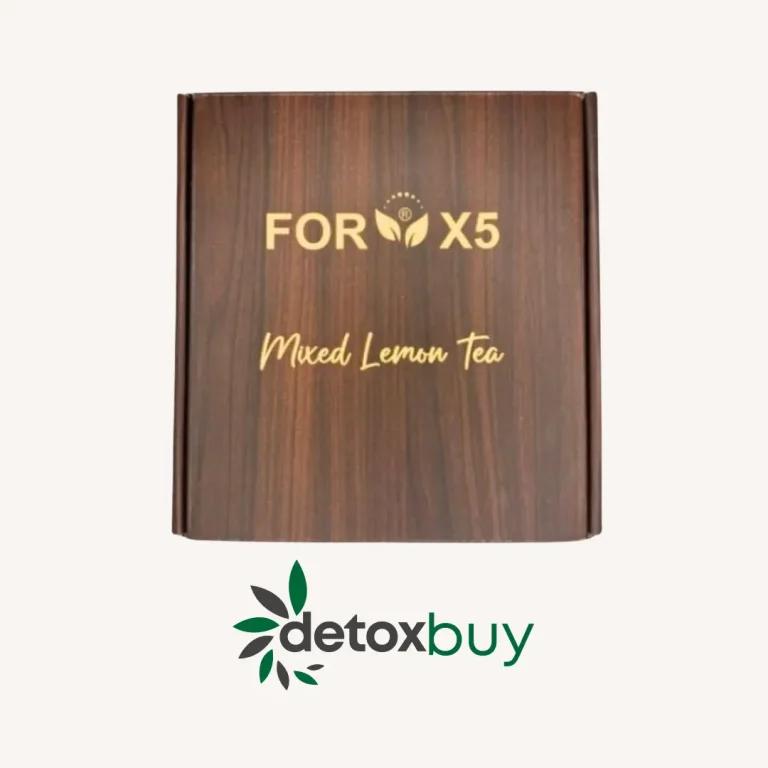 ForX5 Detox Tea – A premium blend of 15 natural herbs, including ginger, cinnamon, and ginseng, designed to support detox, weight loss, and overall wellness.