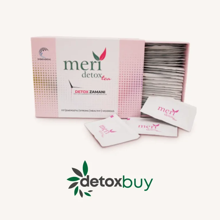 Meri Detox Tea Herbal detox tea with green tea extract, turmeric, and ginger for metabolism boost and digestive support.