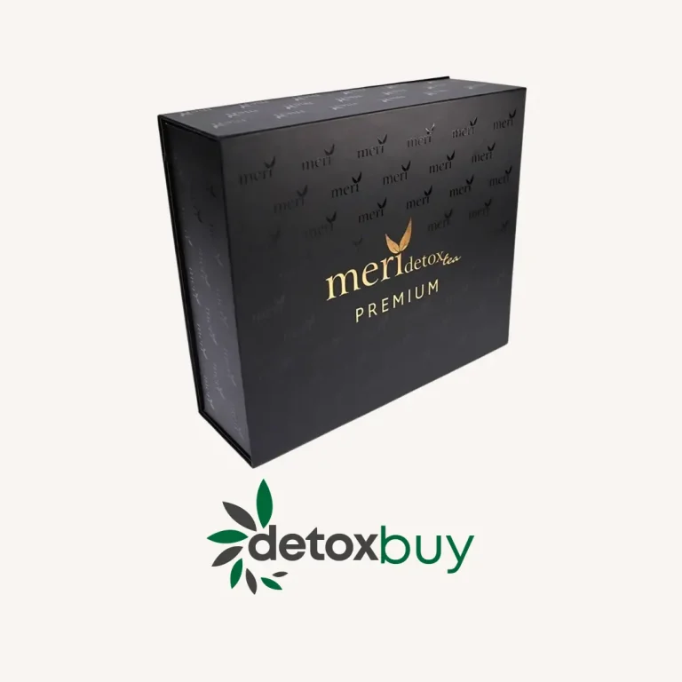 Meri Detox Premium Tea is Natural detox supplement with rice husk powder, rosemary, goji berries, and L-carnitine for weight loss and toxin elimination.