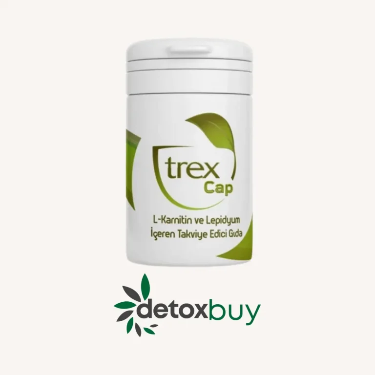 Trex Detox Capsule – A herbal supplement with L-Carnitine, Garcinia, Ginger, and Fennel to support weight loss, detoxification, and metabolism.